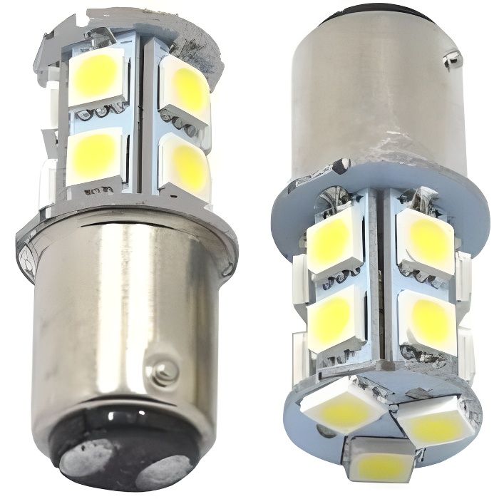 Ampoule LED BAY15D P21/5W 13 SMD 6000K Blanc Veilleuse Feux arrière 12V