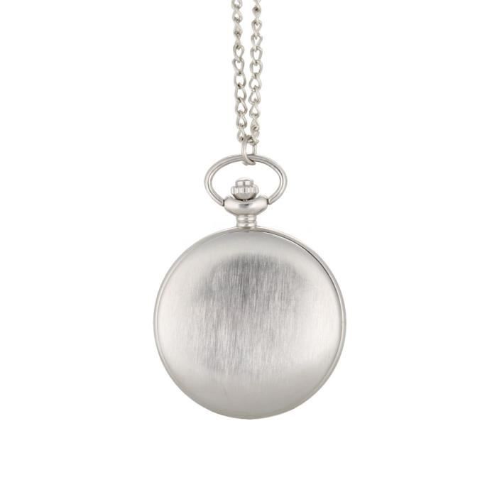 Mode pendentif en argent sterling quartz montre fob chaîne collier pendentif montres cadeaux pour hommes femmes