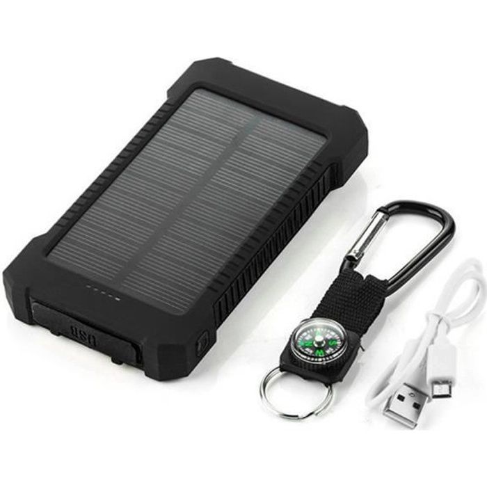Batterie Externe Solaire pour CROSSCALL ACTION-X3 Smartphone Tablette Chargeur Universel Power Bank 4000mAh 2 Port USB
