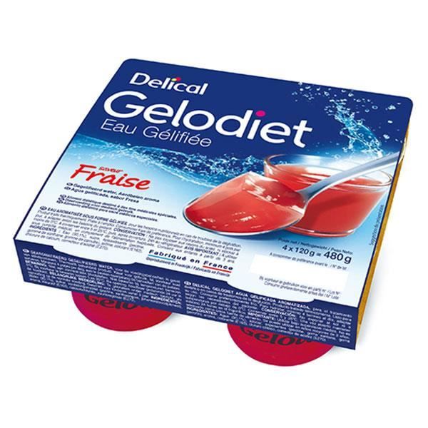 Delical Gelodiet Eau Gélifiée Fraise 4 x 120g