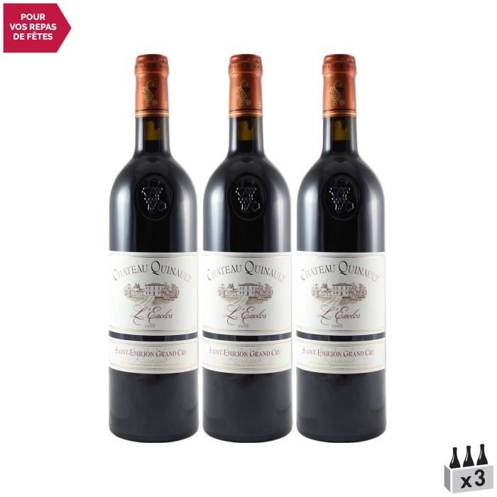 Château Quinault L'Enclos Rouge 1999 - Lot de 3x75cl - Vin Rouge de Bordeaux - Appellation AOC Saint-Emilion Grand Cru