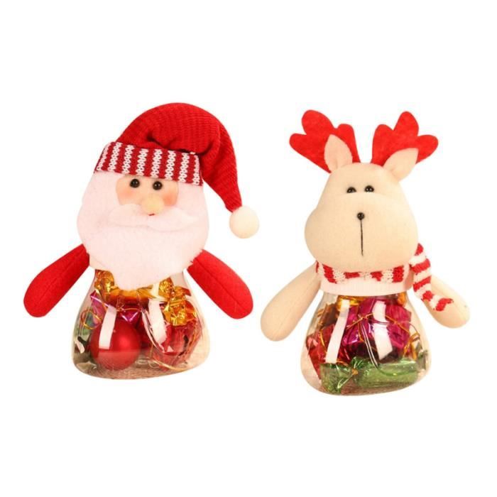 2 pièces pot de bonbons de noël conteneur vide poupée boîte de décoration de fête pots à biscuits pour la maison de WALLET