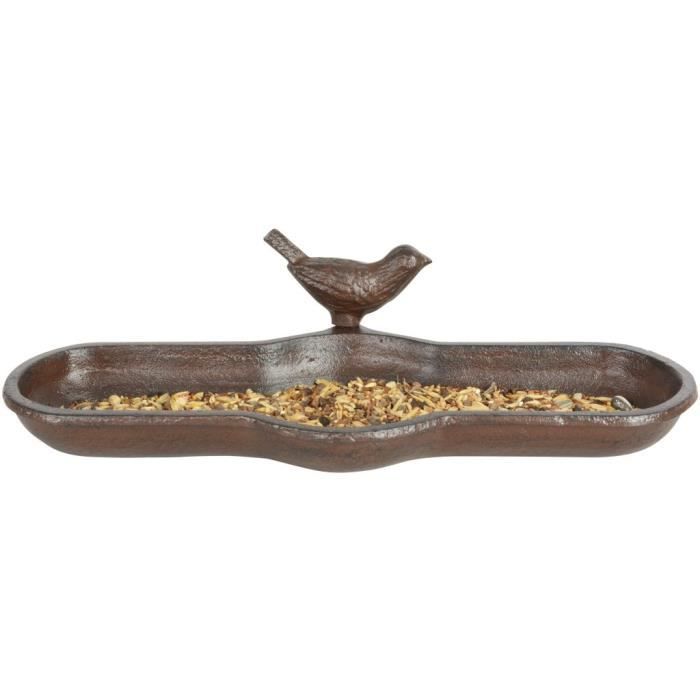 Baignoire pour oiseaux Bain à Oiseaux MANGEOIRE - TRÉMIE Fonte Marron BR25