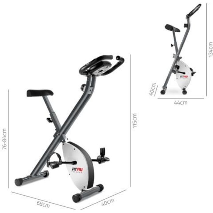 Velo d'appartement pliable FITFIU freins magnetiques roue d'inertie 8kg