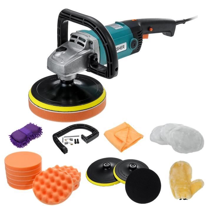 Lustreuse Polisseuse 1600W 6 Vitesses Réglables 500 à 3000 tr/min et Set de 19 Accessoires