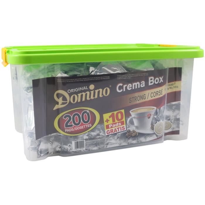 DOSETTES DE CAFE COMPATIBLES SENSEO CORSE BOITE REUTILISABLE 200 + 10 GRATUITES
