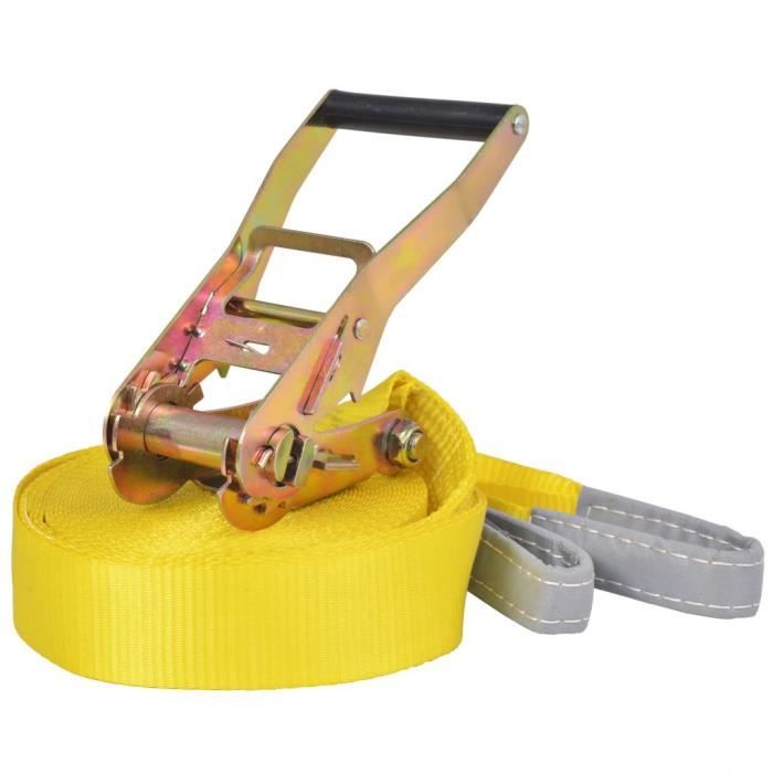 WONGSHOP®Corde lâche pour slackline 15 m x 50 mm 150 kg Jaune