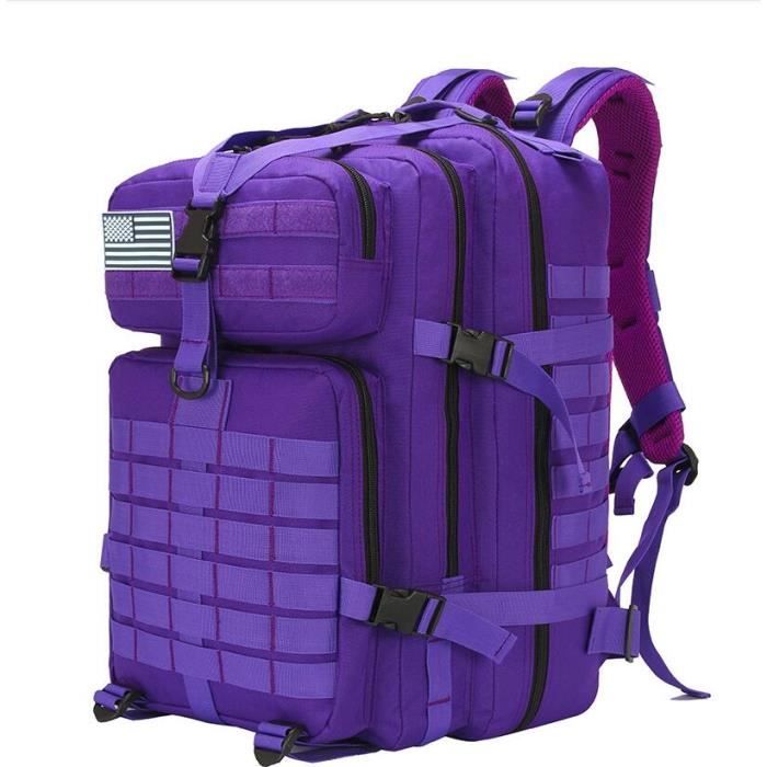 50L sac à dos tactique militaire de grande capacité pour hommes Violet
