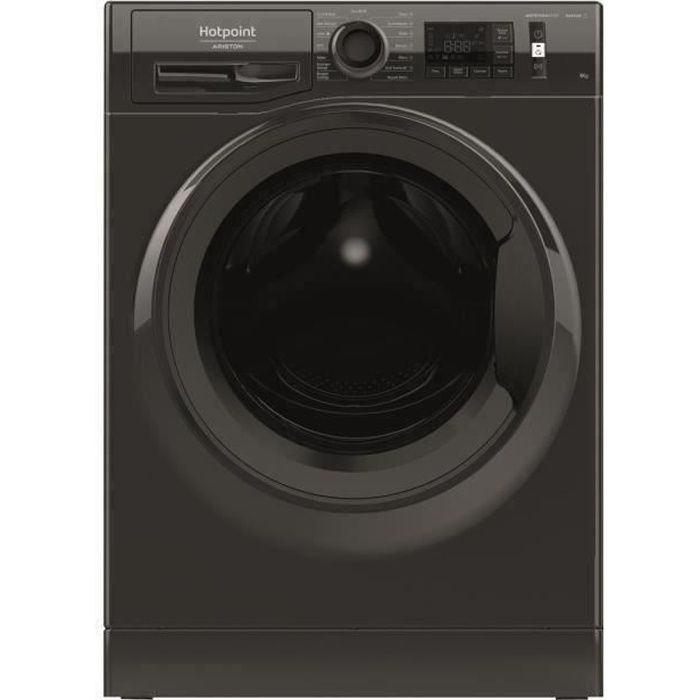 Lave-linge hublot HOTPOINT NM11823BKFRN Natis - 9 kg - 1200 tours/min - Noir