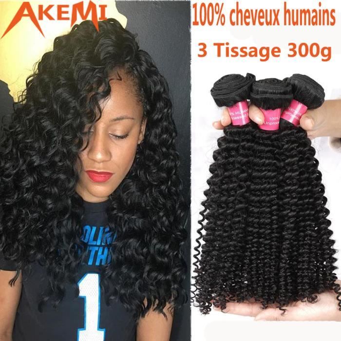 3 Tissage Péruvien Boucles Human Hair - 30-, 100g / pièce