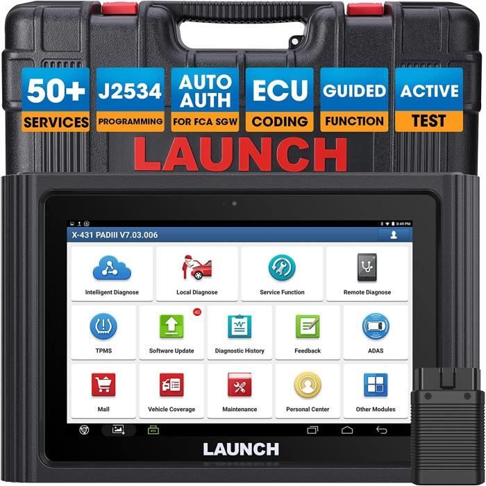 LAUNCH X431 PADIII Outil de Diagnostic Auto Système Complet 40 + Services Spéciaux Codage Programmation - Multimarques- En français