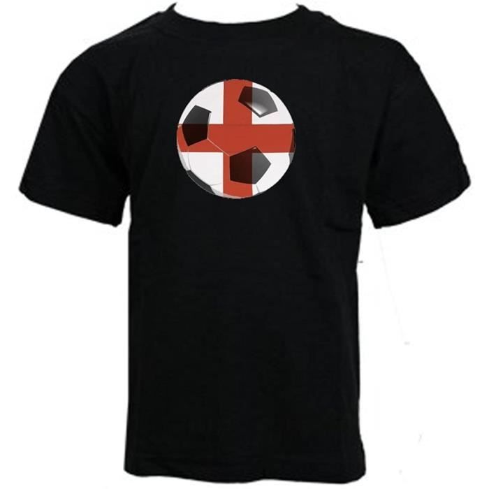 Enfants - Alternative Coupe Du Monde Angleterre Supporteurs Football Angleterre Filles T-Shirt (5-6, Noir)