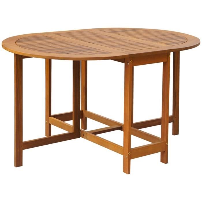 Table à abattants d'extérieur Ovale Bois d'acacia