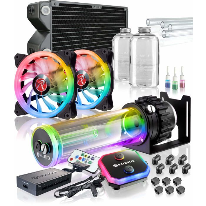 Raijintek Phorcys Evo CD240 - Kit de watercooling à rétroéclairage RGB pour processeur Intel LGA