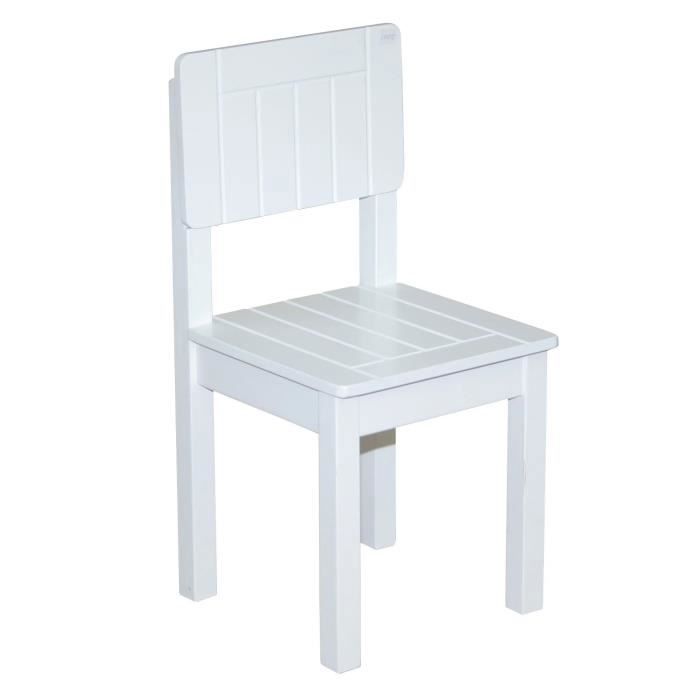 ROBA Chaise Enfant en bois - Hauteur d'assise 31 cm - Blanc laqué