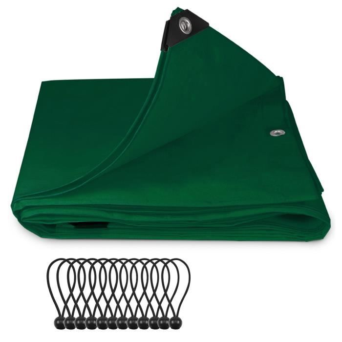 Sekey Bâche de protection, imperméable et indéchirable, 3X6 m, 200 g/m² PE, Vert
