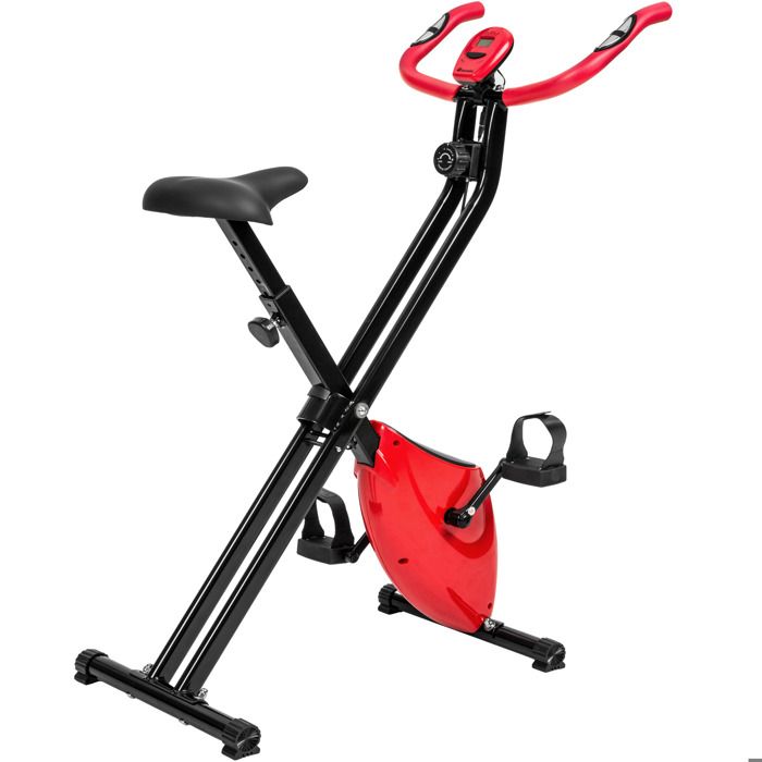 TECTAKE Vélo d’appartement pliable avec ordinateur LCD pour fitness et