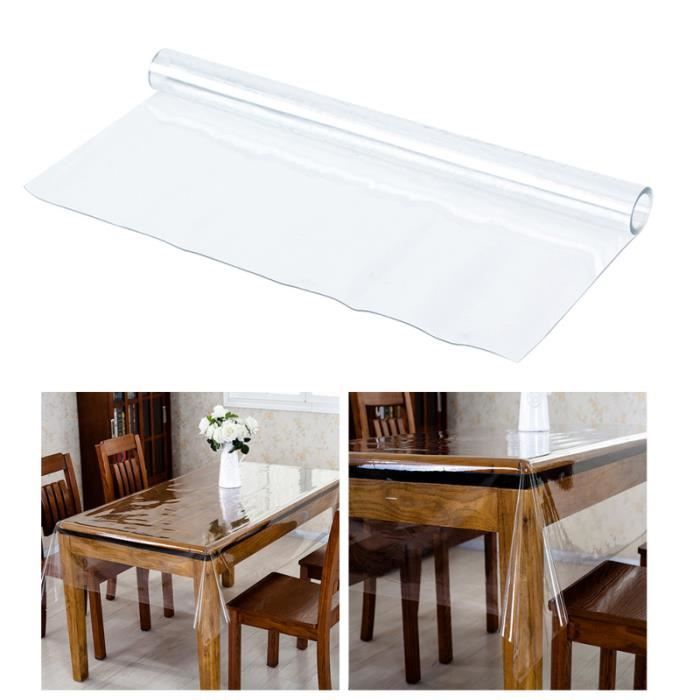 1 pc 160x90 nappe en verre souple étanche Transparent à l'huile couverture de Table pour salle à manger NAPPE DE TABLE