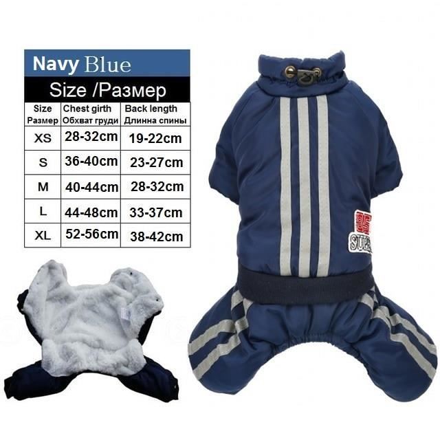 Stripe Blue-XS -Combinaison pour animaux de compagnie,pour chien,Style britannique chaud,Chihuahua,ovules de Bulldog,manteau en