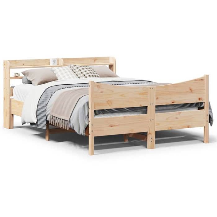 vidaXL Cadre de lit avec tête de lit 160x200 cm bois de pin massif 3307038