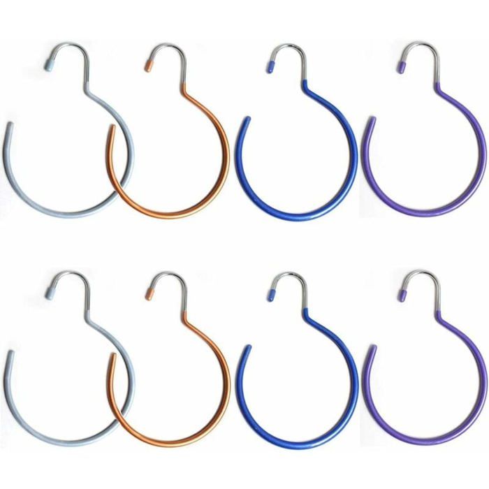 Lot De 5 Anneaux Porte-Cravate / Ceinture / Écharpe – Organisateurs D'Armoire En Acier Inoxydable Antirouille Avec Revêtement PVC Antidérapant