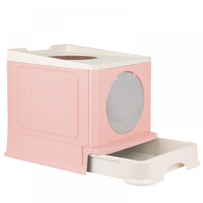 Comparer les prix de MIPAN Bac à Litière pour Chat,Litiere pour Chat Fermée, Bac à Litière pour Chat avec Pelle Maison de Toilette rose