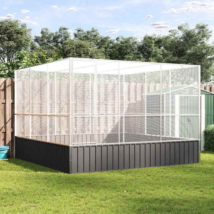 Comparer les prix de Volière pour Canaries Perroquet MVS - Volière argenté 311x307x212 cm acier - shop72089576