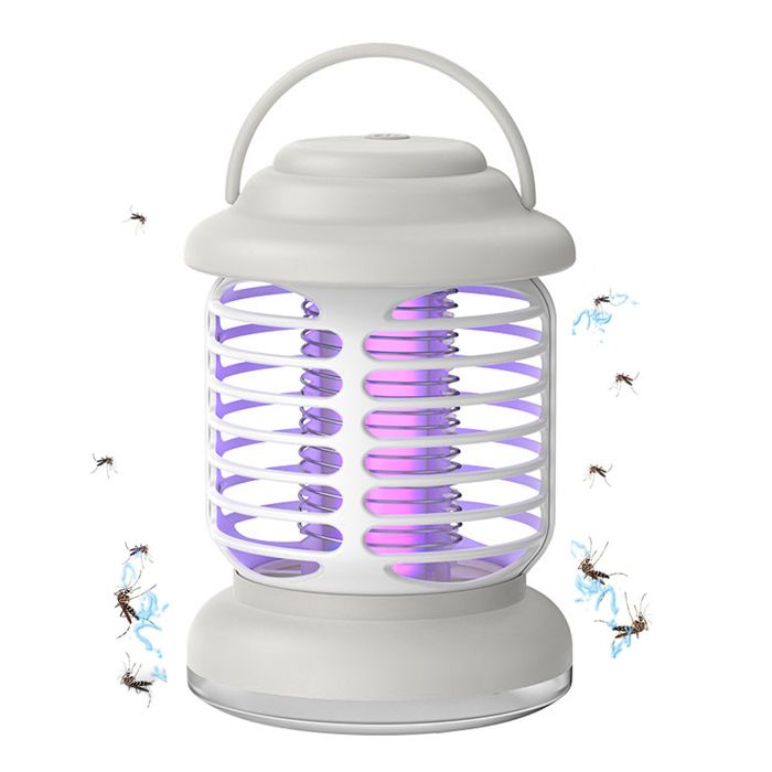 Tue-moustiques rechargeable tue-insectes électrique pour intérieur et extérieur gris