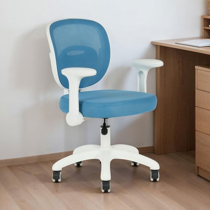 Chaise de bureau enfant AMELIA Bleu Réglable en hauteur avec Accoudoirs Assise Rembourrée Confortable Chaise de bureau enfant AMELIA Bleu Réglable en hauteur avec Accoudoirs Assise Rembourrée Confortable