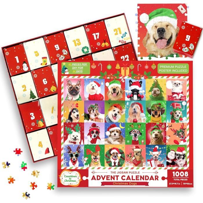 Calendrier de l'avent ZGEER - 24 boîtes de puzzles de Noël - 1008 Calendrier de l'avent ZGEER - 24 boîtes de puzzles de Noël - 1008