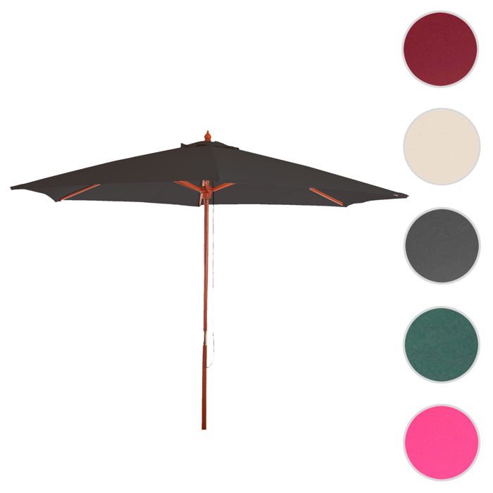 MCW Parasol de jardin Florida Ø 3m polyester/bois 6kg ~ anthracite