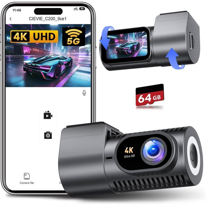 Dashcam Voiture Avant 2K, Dashcam QHD, Caméra Voiture Dash Cam Avec