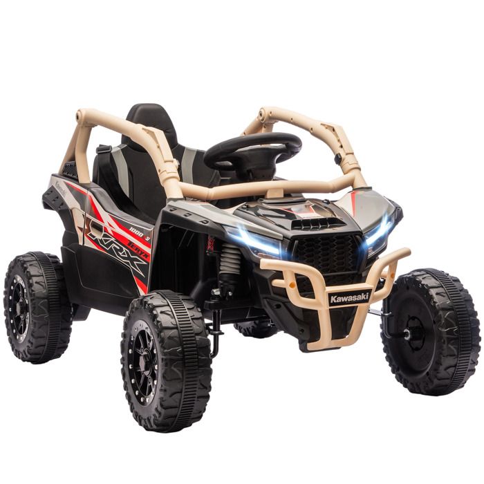 Buggy Kawasaki Teryx Krx 1000 12v 2 Moteurs 25w T&eacute;l&eacute;commande Effets Sonores Lumineux Sable