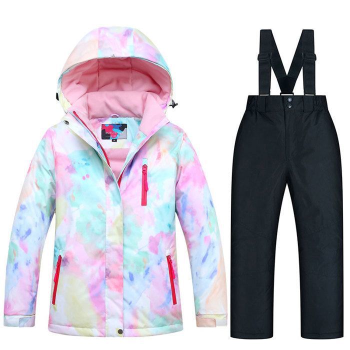 L SERVER Combinaison De Ski Enfant à Capuche - Imperméable, Chaude & Coupe-Vent - Fille & Garçon