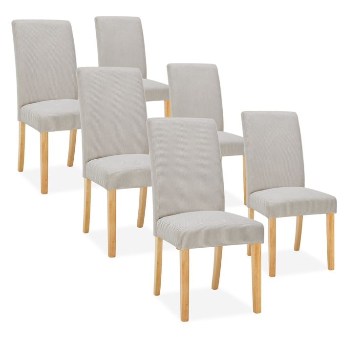 Lot de 6 chaises Rosie velours côtelé Beige Lot de 6 chaises Rosie velours côtelé Beige