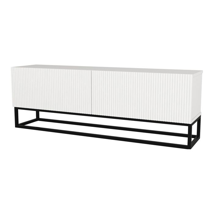Meuble TV Verpsboga avec piètement long 135 x 32 x 47 cm blanc Meuble TV Verpsboga avec piètement long 135 x 32 x 47 cm blanc