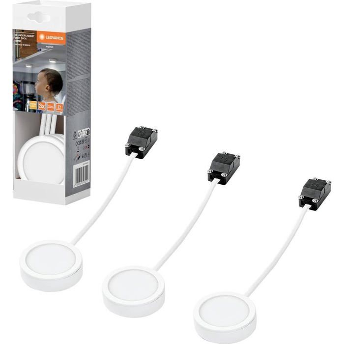 Spot sous-armoire LED - LEDVANCE - 65 mm - 3 x 3 W - Blanc chaud - Éclairage encastré - Économie dénergie