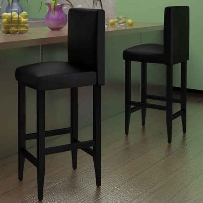 NEUF 2026 CHIC Chaises de bar SWEETY Tabourets HAUTE Set de 2 noir similicuir 41x45x108 cm CCC1227