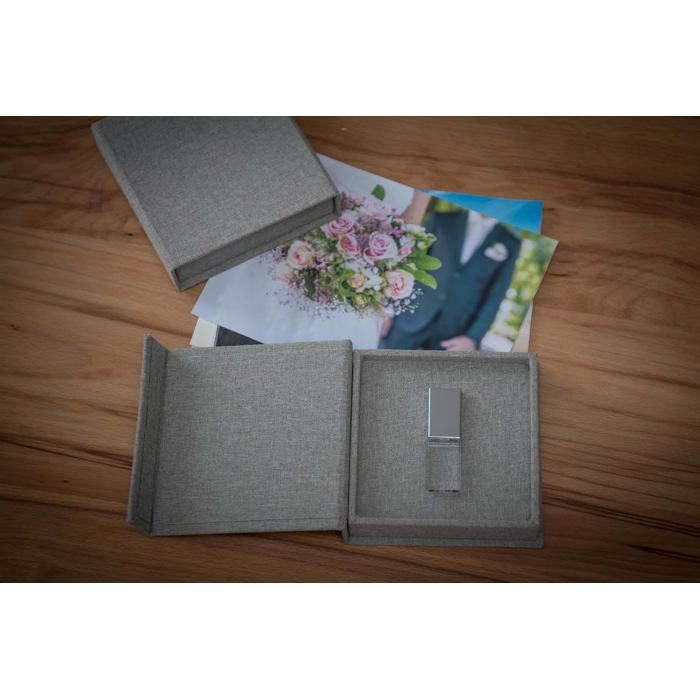 Boîte Cadeau Mariage Avec Clé USB Cristal 64 Go - Cadre Photo Personnalisable, USB 3.0