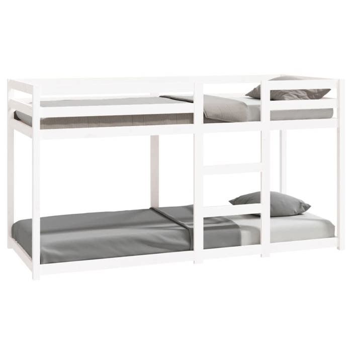 Promo 2026 Lit double&lit adulte Cadre de Lit superposé - blanc 80x200cm bois de pin massif 6918181