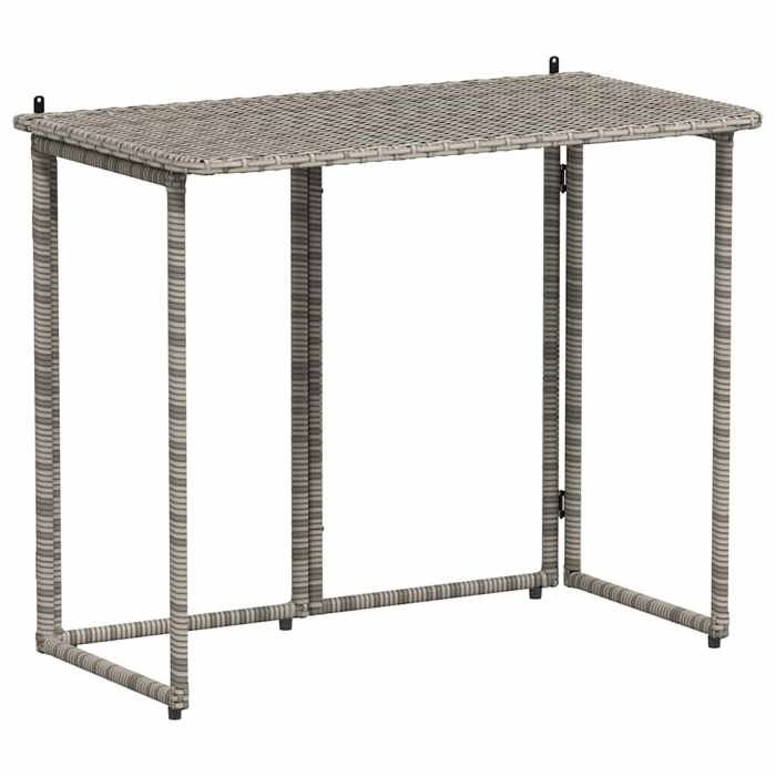 STAR SALE® Table de jardin( 1 pc ) - Table cuisine - pliante gris 90x51x75 cm polyrotin T417