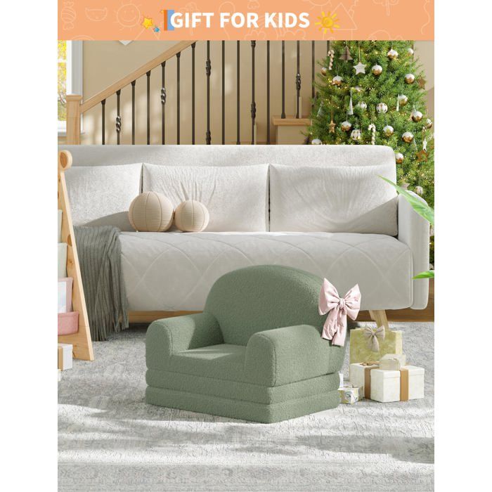 Canapé enfant convertible - GARVEE - Convertible 2 en 1 - Mousse haute densité - Poids léger 3 3 kg - Base antidérapante