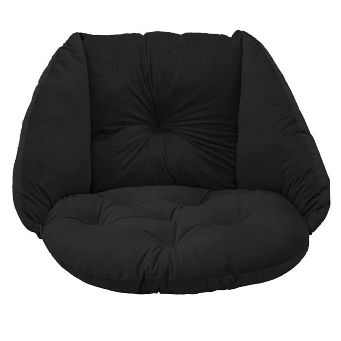 Coussin de Chaise Suspendu - Superkissen24. - Coussin Fauteuil - Bain de Soleil - Intérieur/Extérieur - Imperméable - Noir