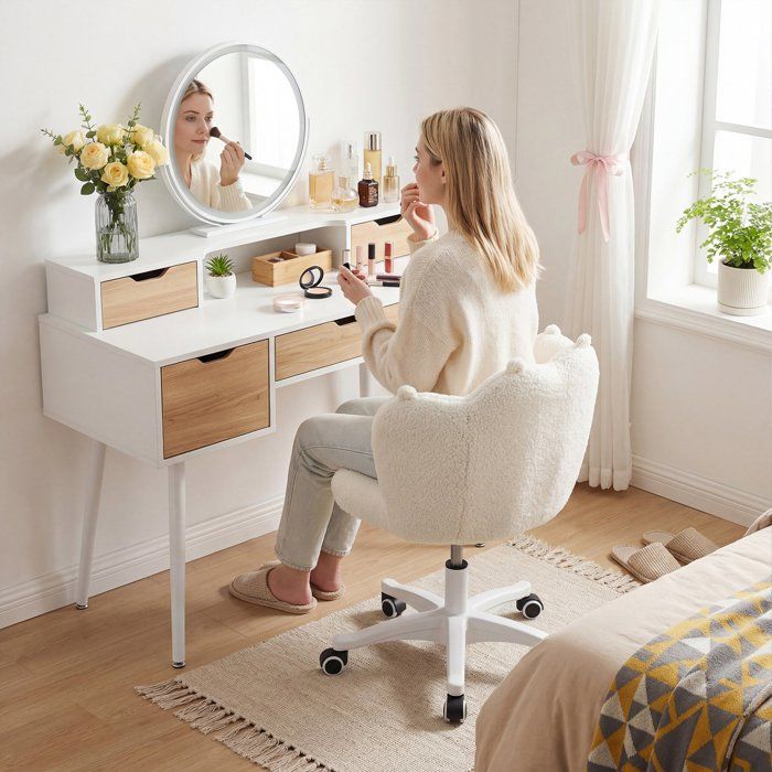 Chaise ergonomique enfant 3-12 ans – bureau pivotante avec repose-pieds accoudoirs et hauteur réglable - Rose