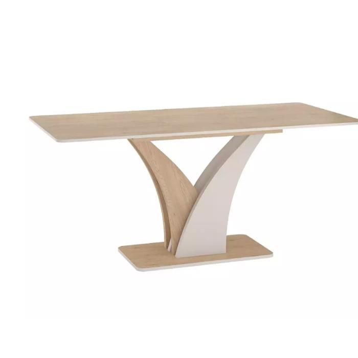 Table à Manger - Meubles&Design - Table repas extensible chêne clair et cachemire 8 personnes THALYAZ