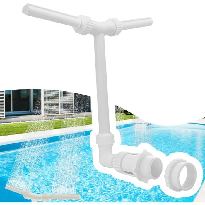 Fontaine De Piscine - 1 Unité - PVC Blanc - Double Jet Réglable 360 ...