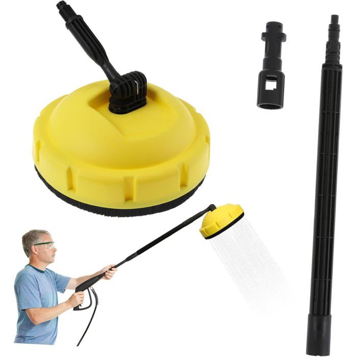 Nettoyeur haute pression avec nettoyage de surface rotative outil de nettoyage à manches longues pour le garage et le jardin