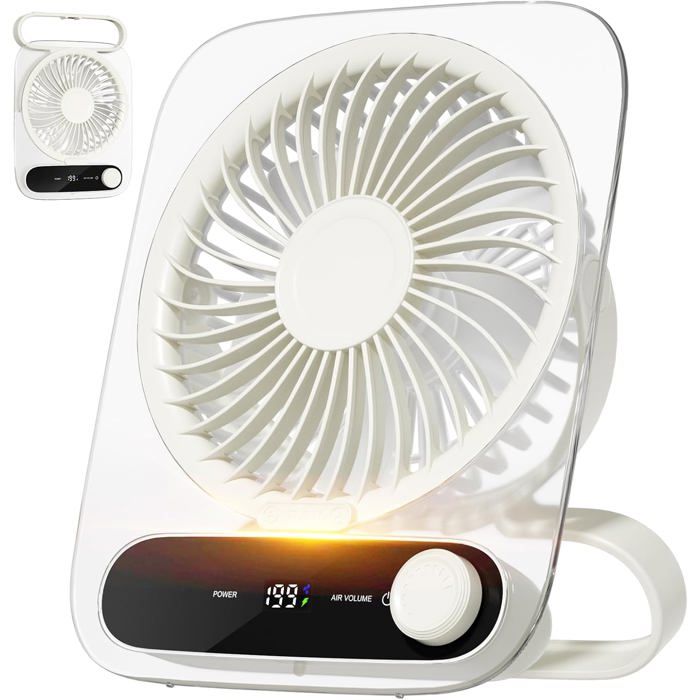 Ventilateur électrique - Ventilateur USB - Ventilateur portable à piles - Ventilateur compact - Ultra-silencieux et pliable à 180°