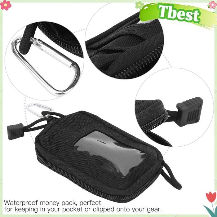 Portefeuille en Nylon pochette porte-cartes avec porte-clés pour voyage en plein air Camping randonnée sac à main Portable