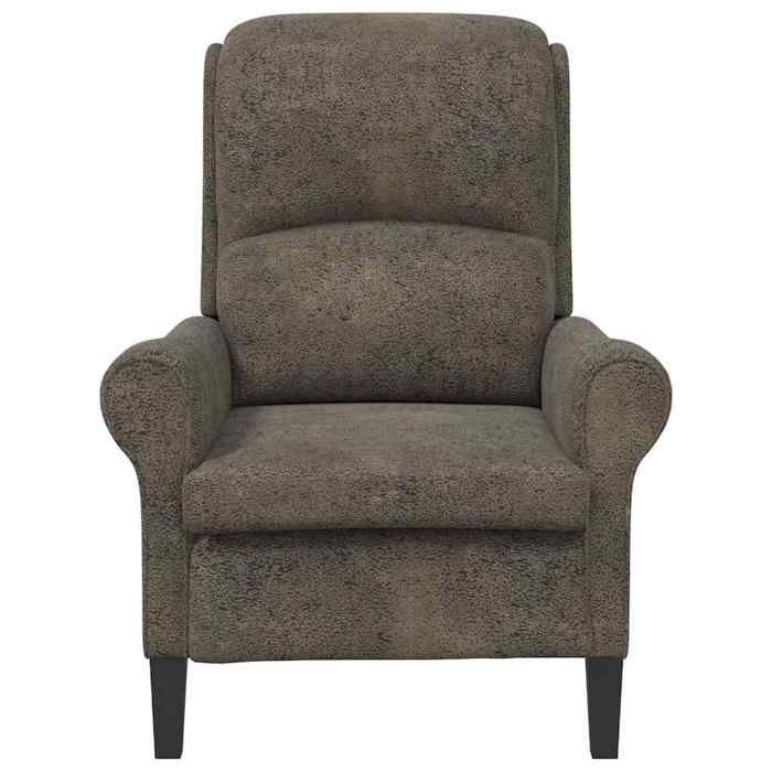 Confortable Fauteuil simple pour salon bureau chaise relax Gris foncé Simili cuir__27836